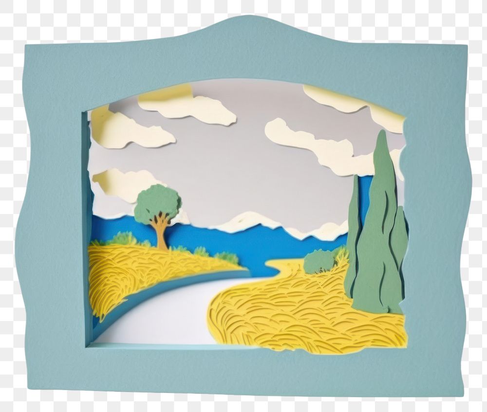 PNG Painting art representation picture frame. AI generated Image by rawpixel.