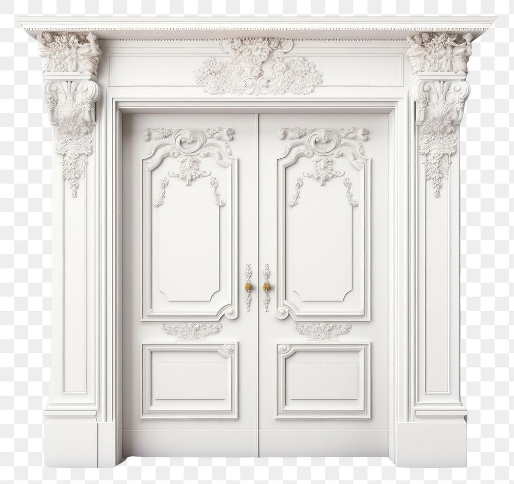 PNG  Door white architecture fireplace. AI generated Image by rawpixel.
