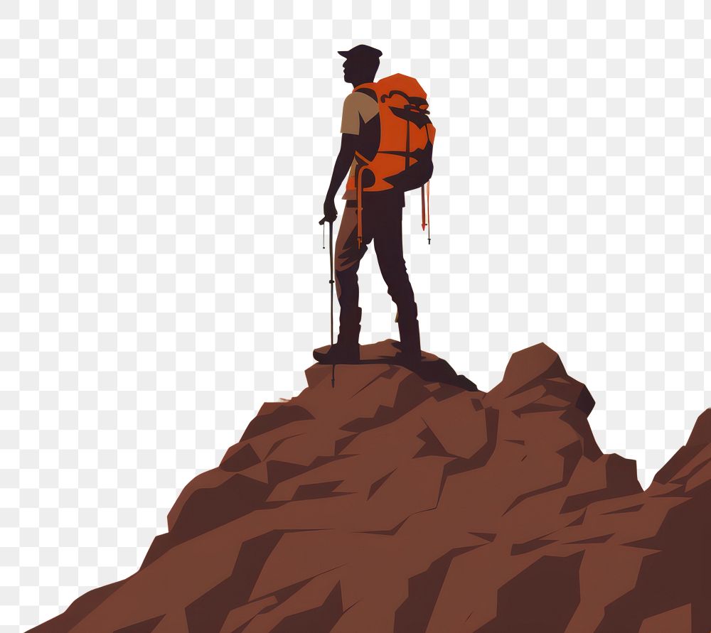PNG Hiking adventure outdoors backpack. AI generated Image by rawpixel.