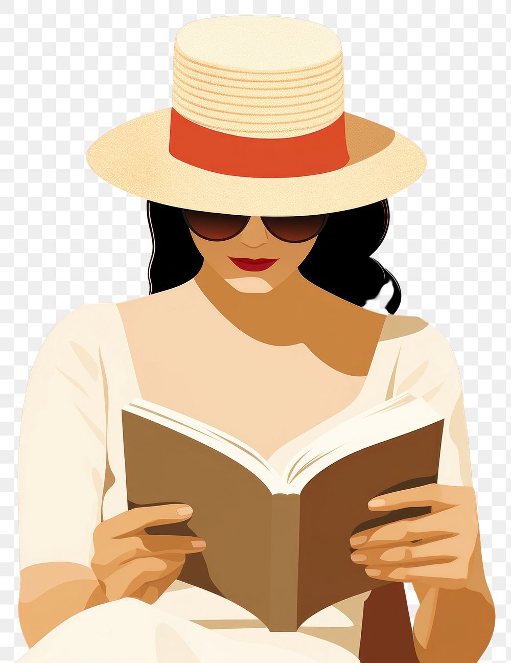 PNG Chubby woman reading a book adult face publication. AI generated Image by rawpixel.