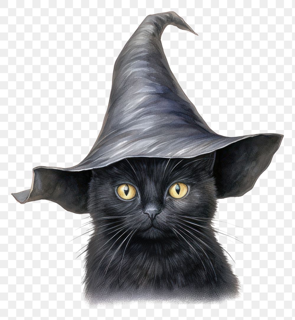 PNG Black cat witch mammal animal pet. AI generated Image by rawpixel.