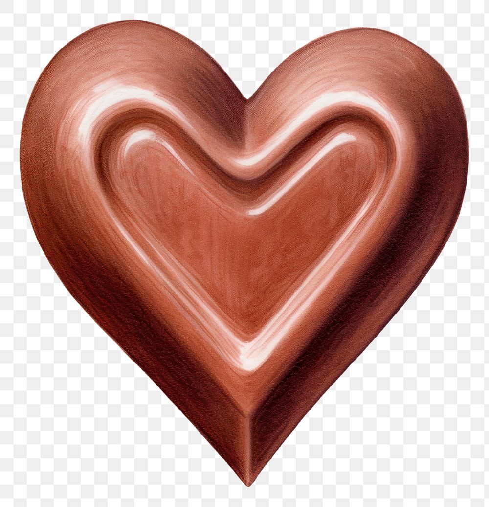 PNG Chocolate heart shape white background. AI generated Image by rawpixel.