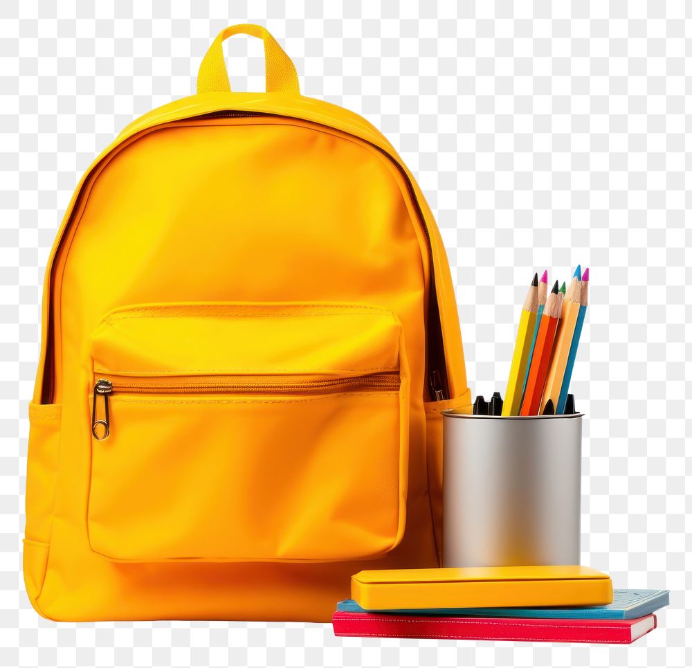 PNG Backpack bag education pencil. 