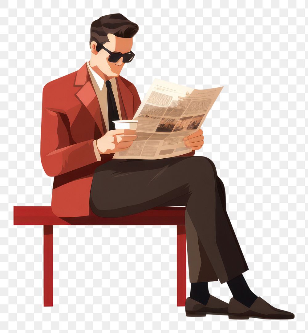 PNG Reading sitting glasses paper. AI generated Image by rawpixel.