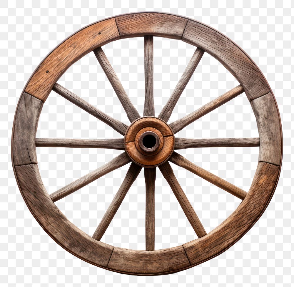 PNG Wooden wagon wheel spoke white background transportation. AI generated Image by rawpixel.