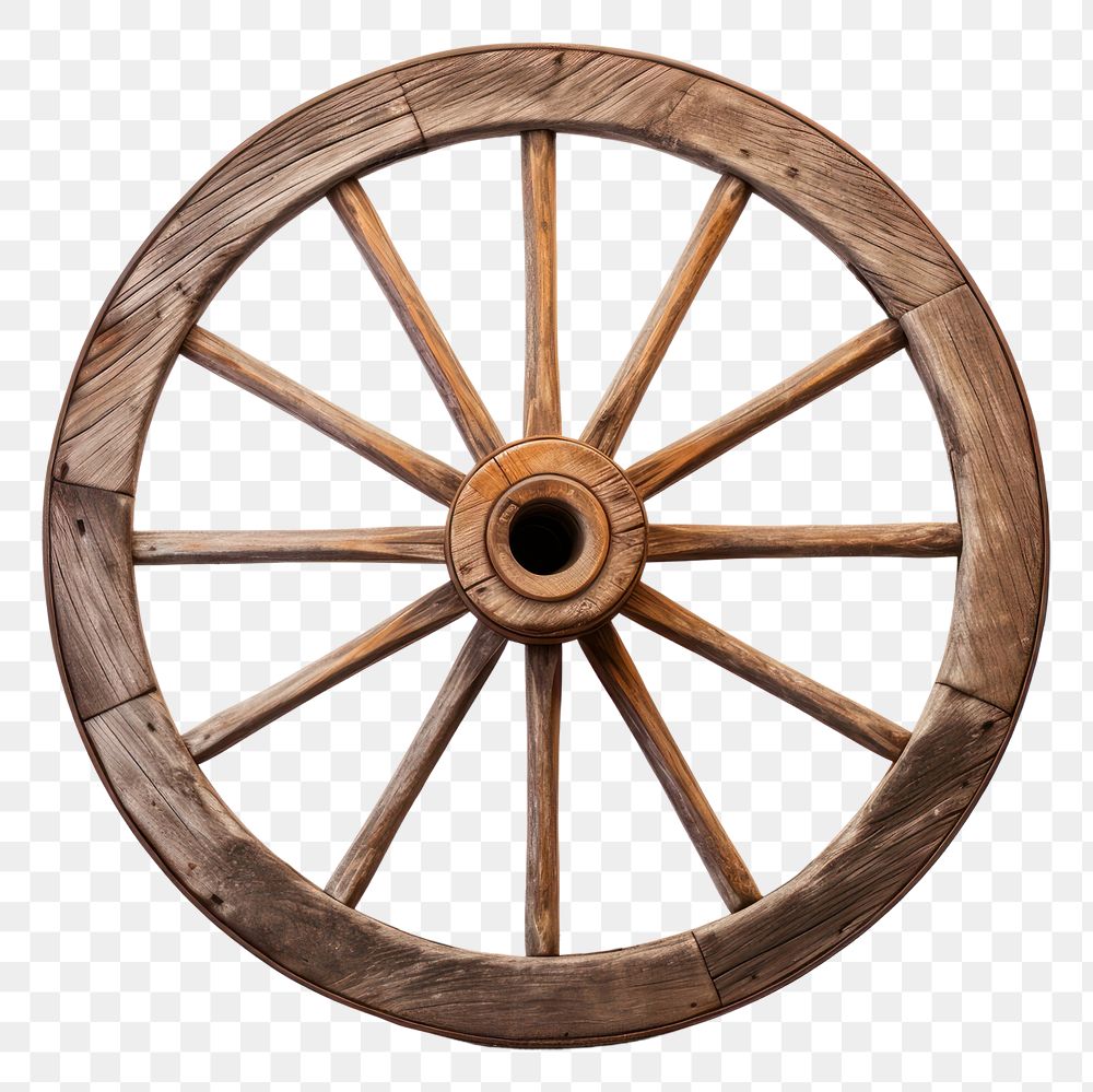 PNG Wooden wagon wheel spoke white background transportation. AI generated Image by rawpixel.