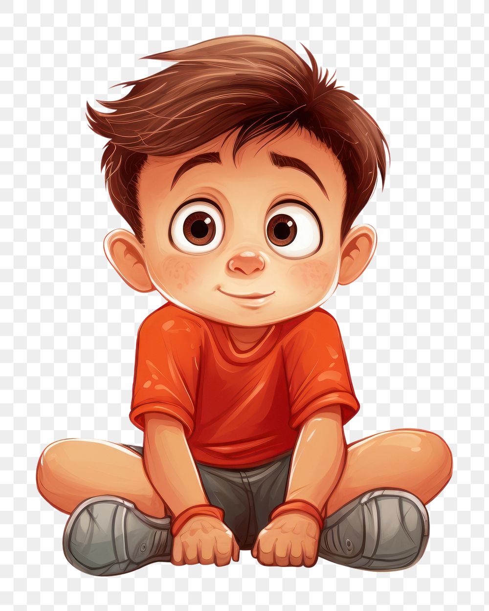 PNG Cartoon baby cross-legged relaxation. AI generated Image by rawpixel.