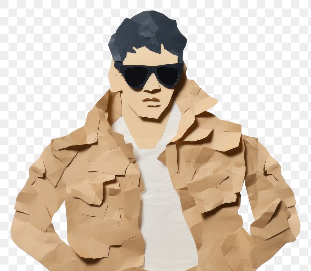 PNG Sunglasses cardboard jacket adult. AI generated Image by rawpixel.