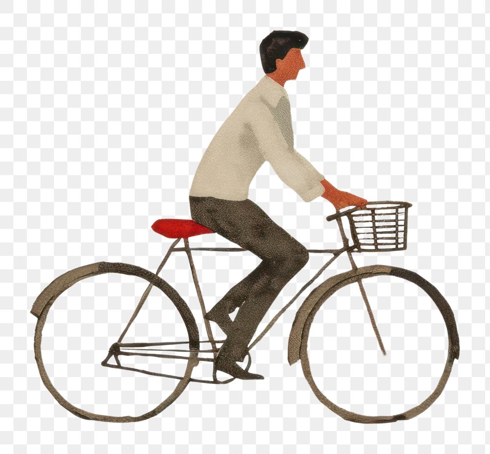 PNG Man riding bicycle vehicle cycling sports. AI generated Image by rawpixel.