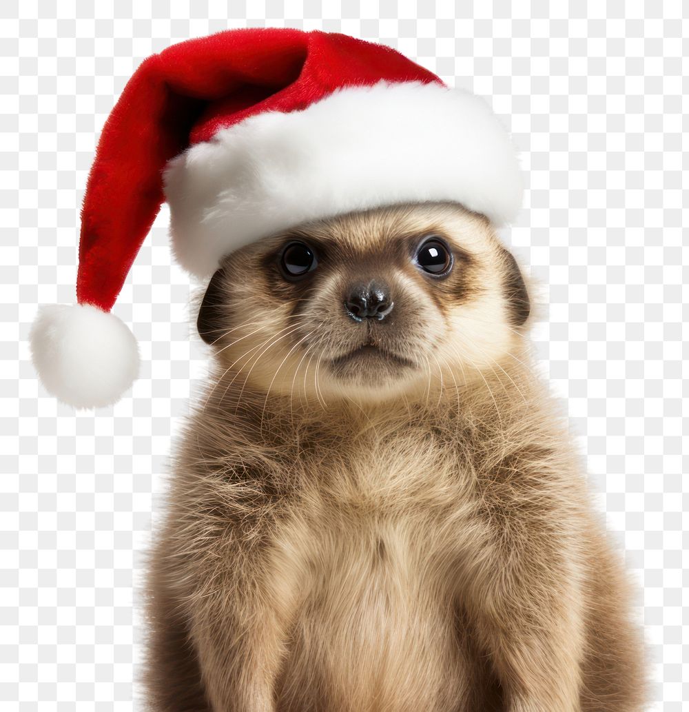 PNG Christmas animal character meerkat mammal pet. AI generated Image by rawpixel.