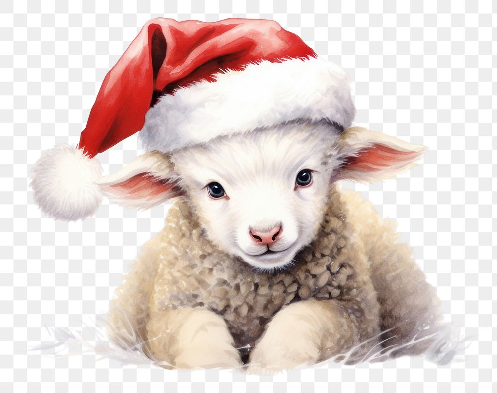 PNG Christmas animal image mammal sheep representation. AI generated Image by rawpixel.
