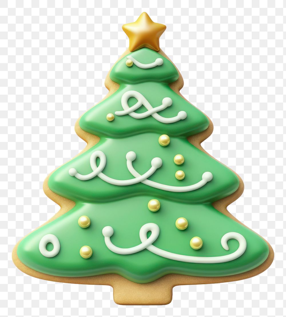 PNG Christmas tree sugar cookie dessert food white background