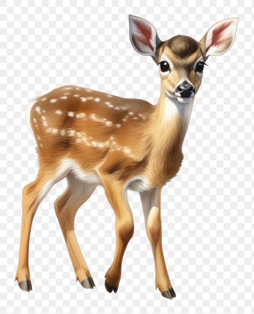 PNG White-tailed deer wildlife standing animal. AI generated Image by rawpixel.