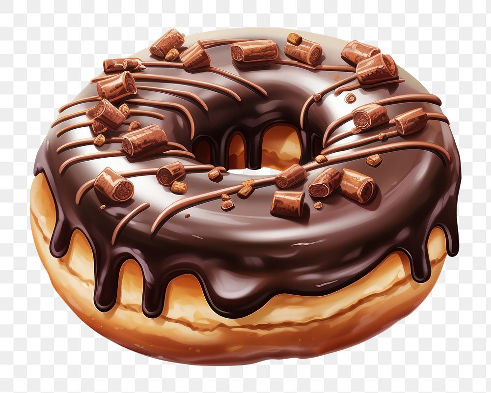 PNG Donut chocolate dessert food cake. AI generated Image by rawpixel.