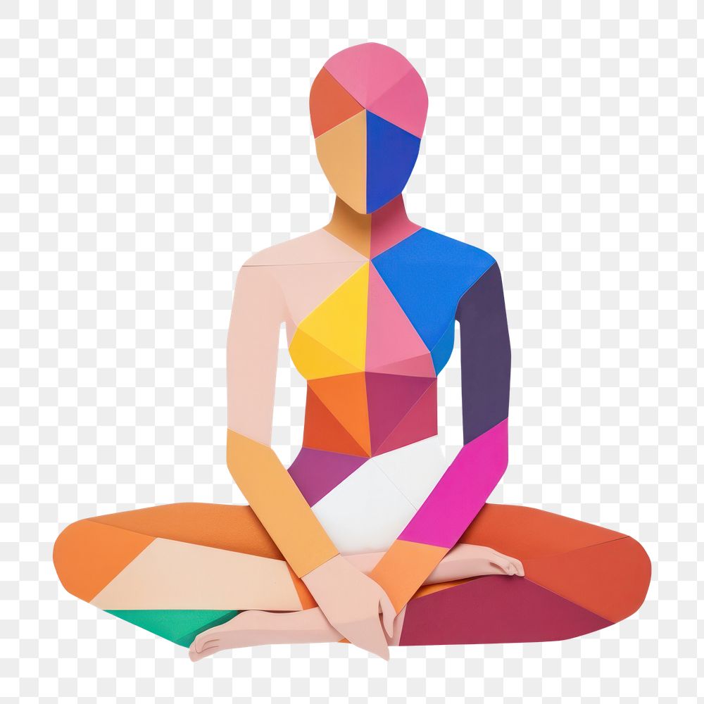 PNG Sitting sports yoga art. AI generated Image by rawpixel.