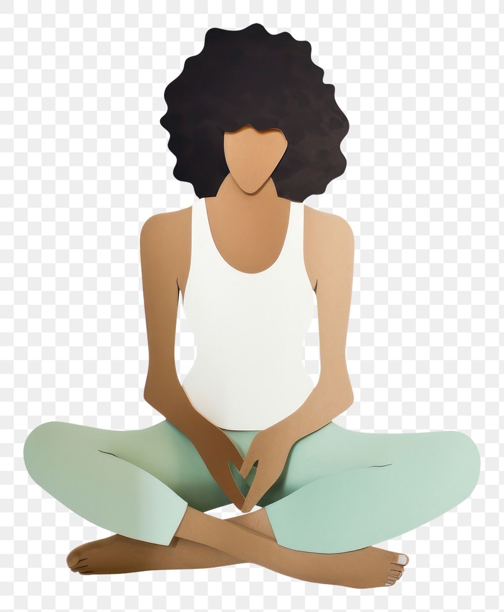PNG Sitting adult woman yoga. AI generated Image by rawpixel.