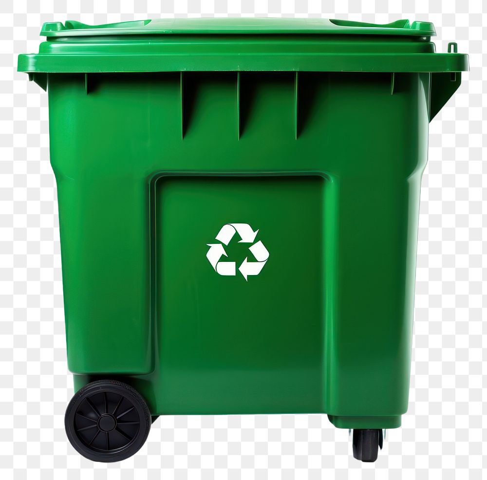 PNG Green recycle bin white background container recycling. AI generated Image by rawpixel.