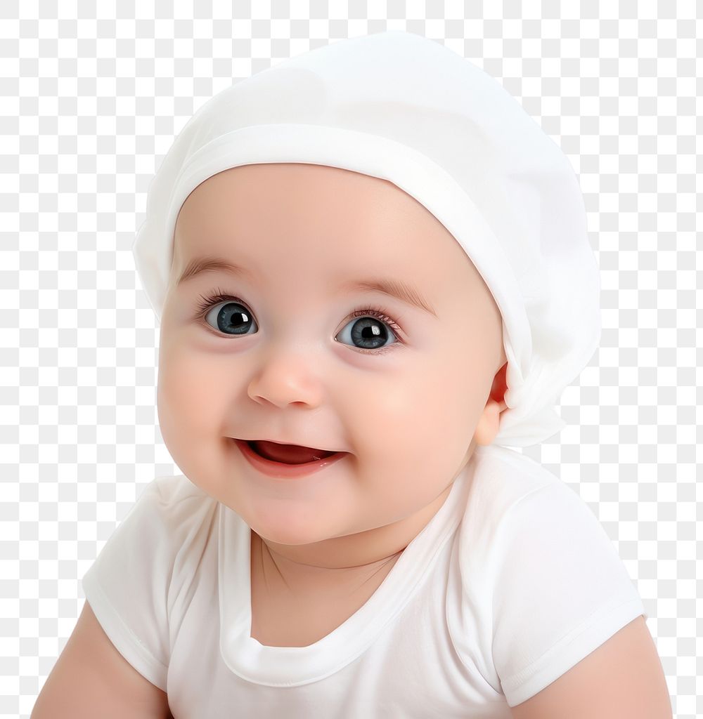 PNG Child baby portrait smiling white. AI generated Image by rawpixel.