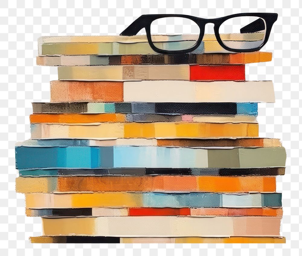 PNG Glasses art painting collage. AI generated Image by rawpixel.