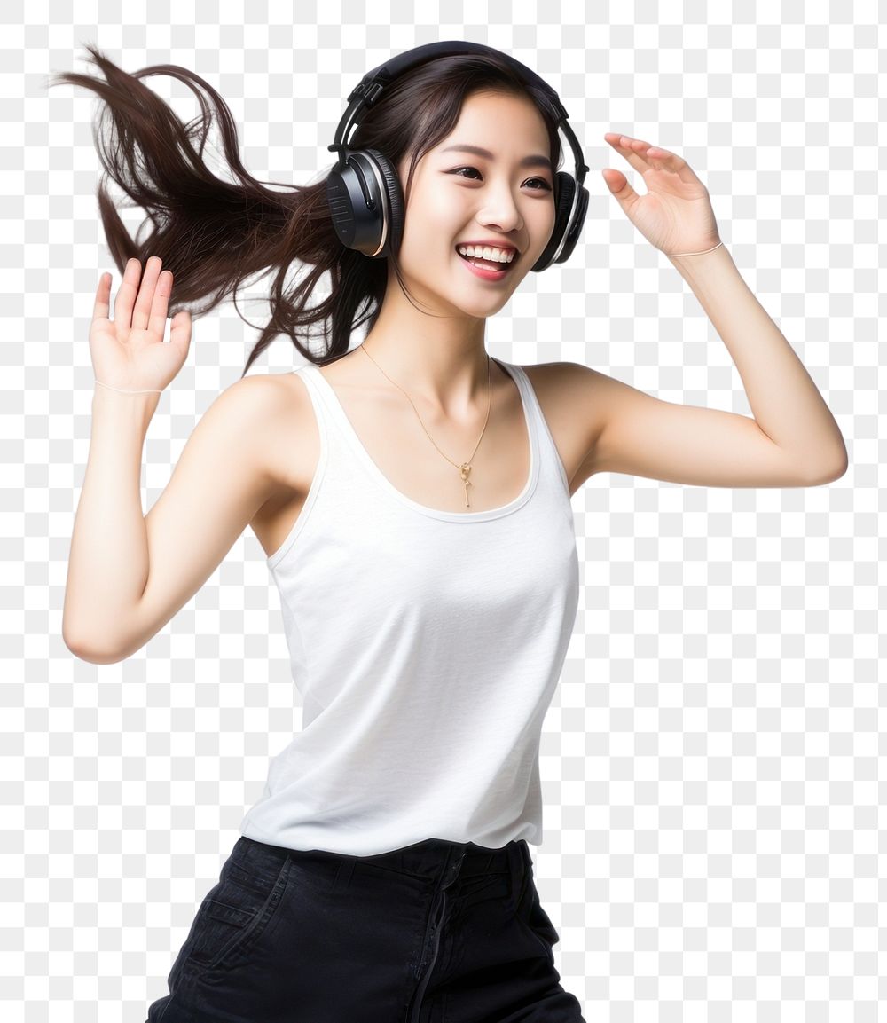 PNG Korean headphones dancing headset. AI generated Image by rawpixel.