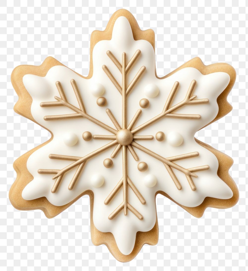 PNG Snowflake sugar cookie gingerbread dessert white