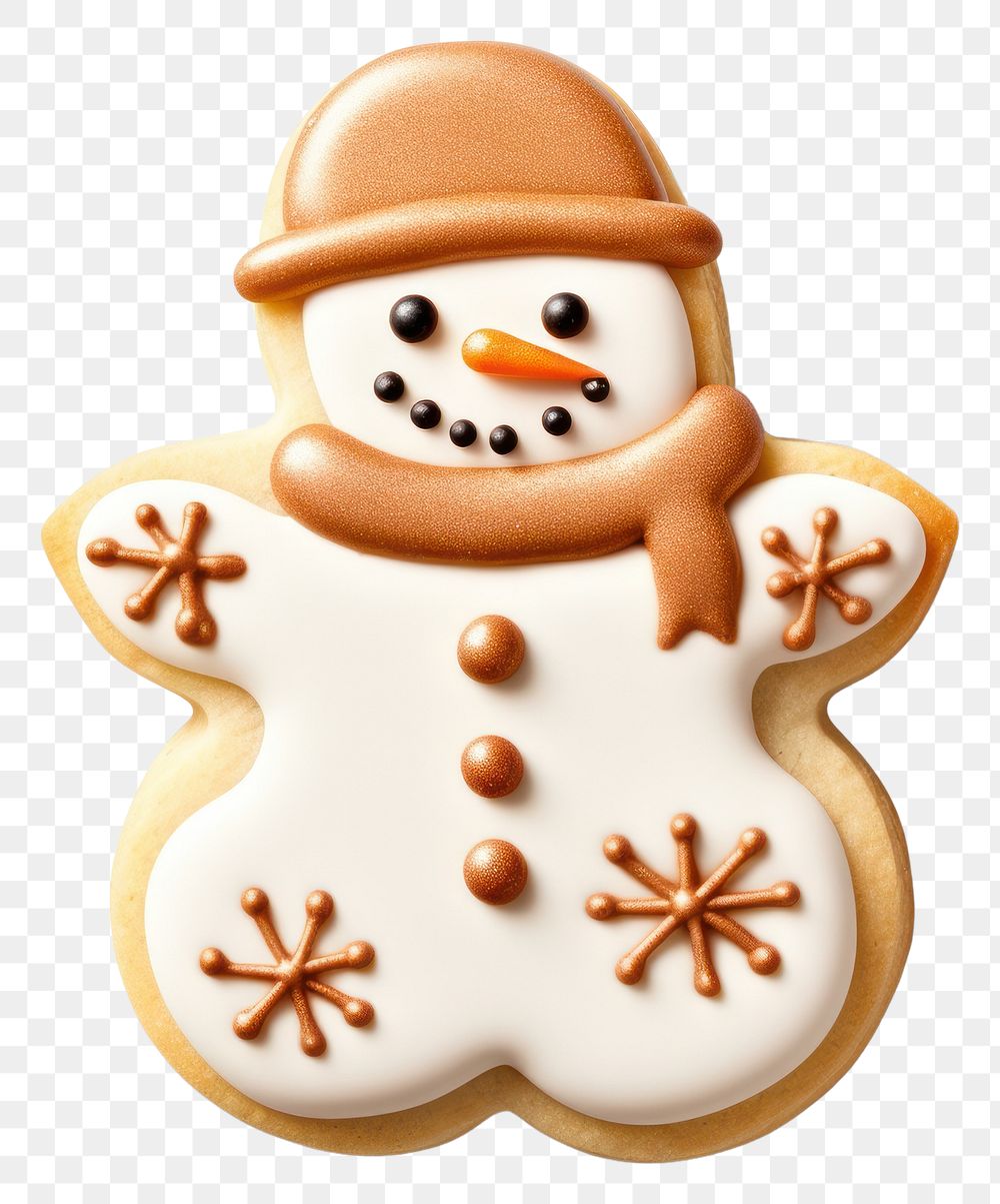 PNG Snowman sugar cookie gingerbread dessert winter