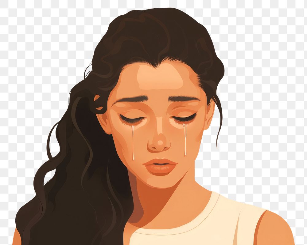 PNG Freckle woman crying portrait adult disappointment. AI generated Image by rawpixel.