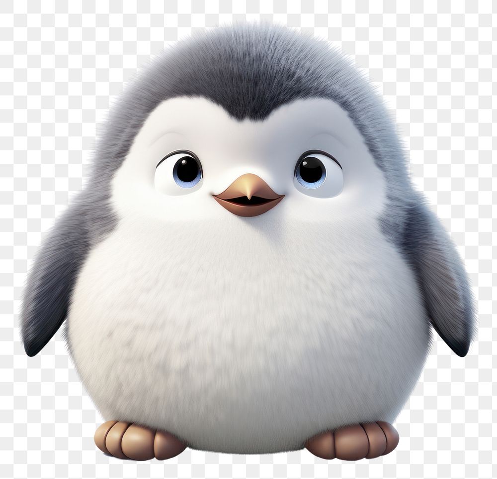 PNG  Baby penguin animal white bird. AI generated Image by rawpixel.