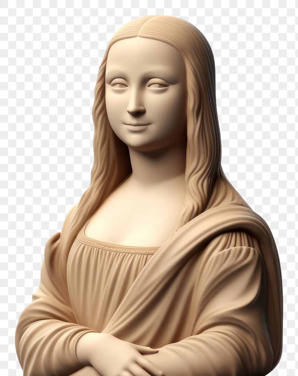 PNG  Mona lisa sculpture statue art. AI generated Image by rawpixel.