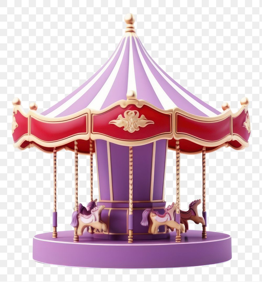 PNG Carnival carousel purple white background