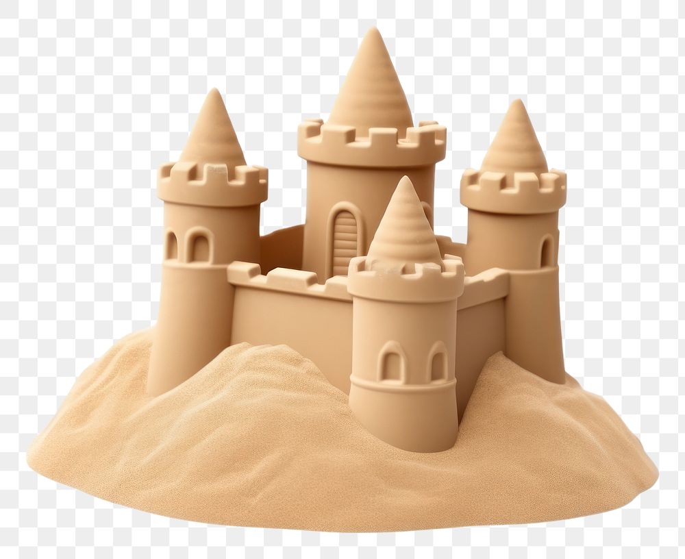 PNG  Castle sand white background representation. AI generated Image by rawpixel.