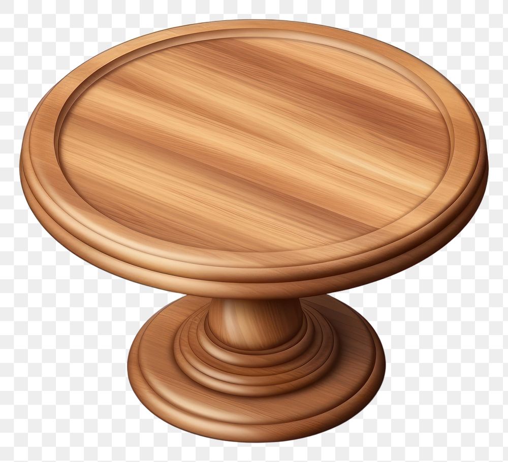 PNG Wooden round table wood furniture white background. AI generated Image by rawpixel.