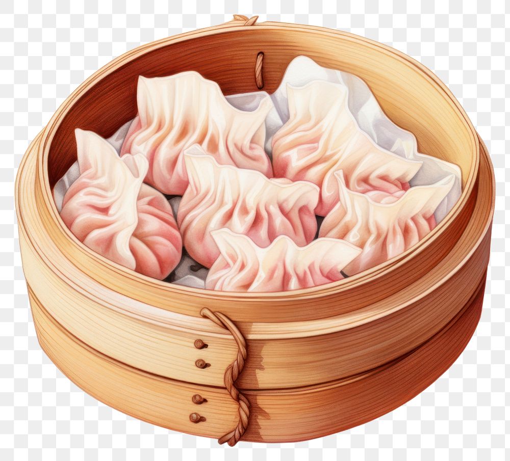 PNG Dumpling food xiaolongbao container. AI generated Image by rawpixel.