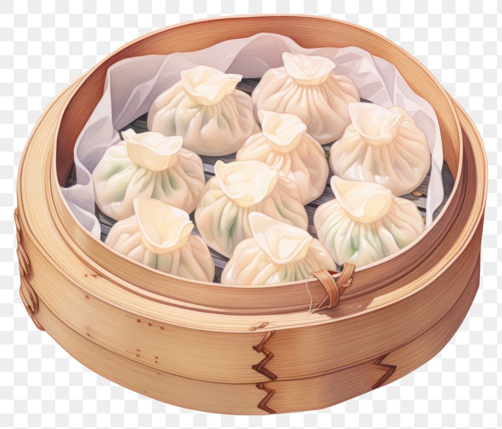 PNG Dumpling basket steam food. 