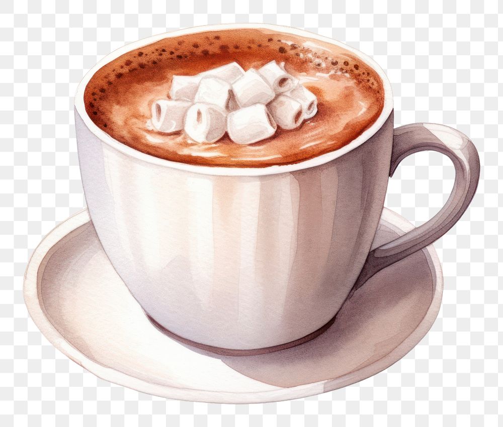 PNG Hot chocolate cup dessert coffee. AI generated Image by rawpixel.