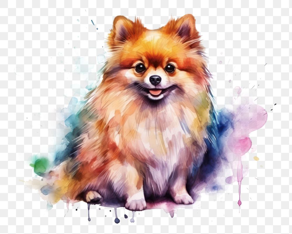 PNG Dog pomeranian mammal animal. AI generated Image by rawpixel.