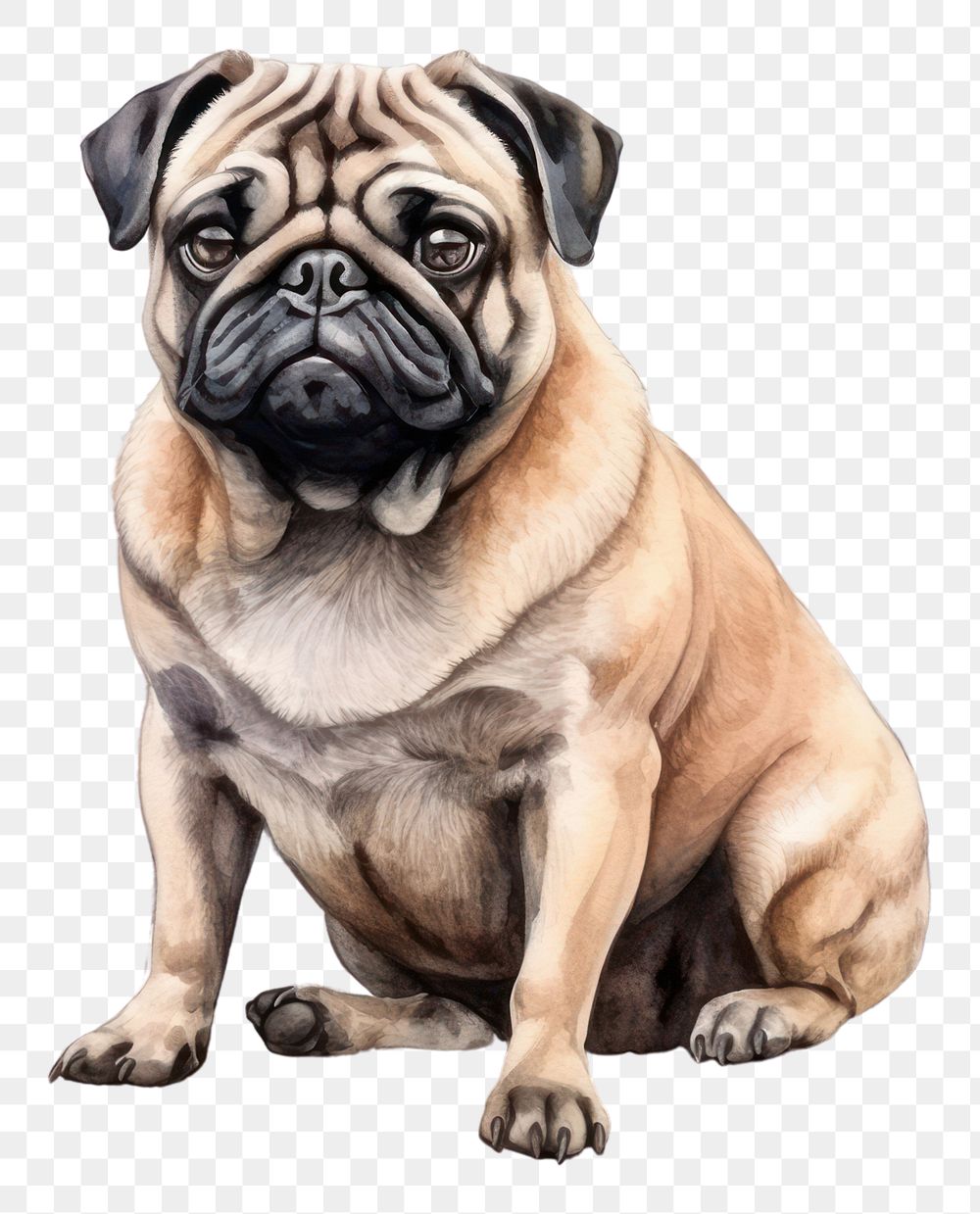 PNG Dog pug animal mammal. 