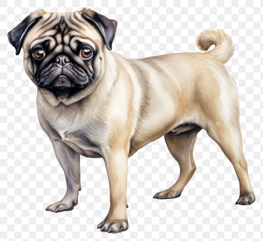 PNG Dog pug mammal animal. AI generated Image by rawpixel.