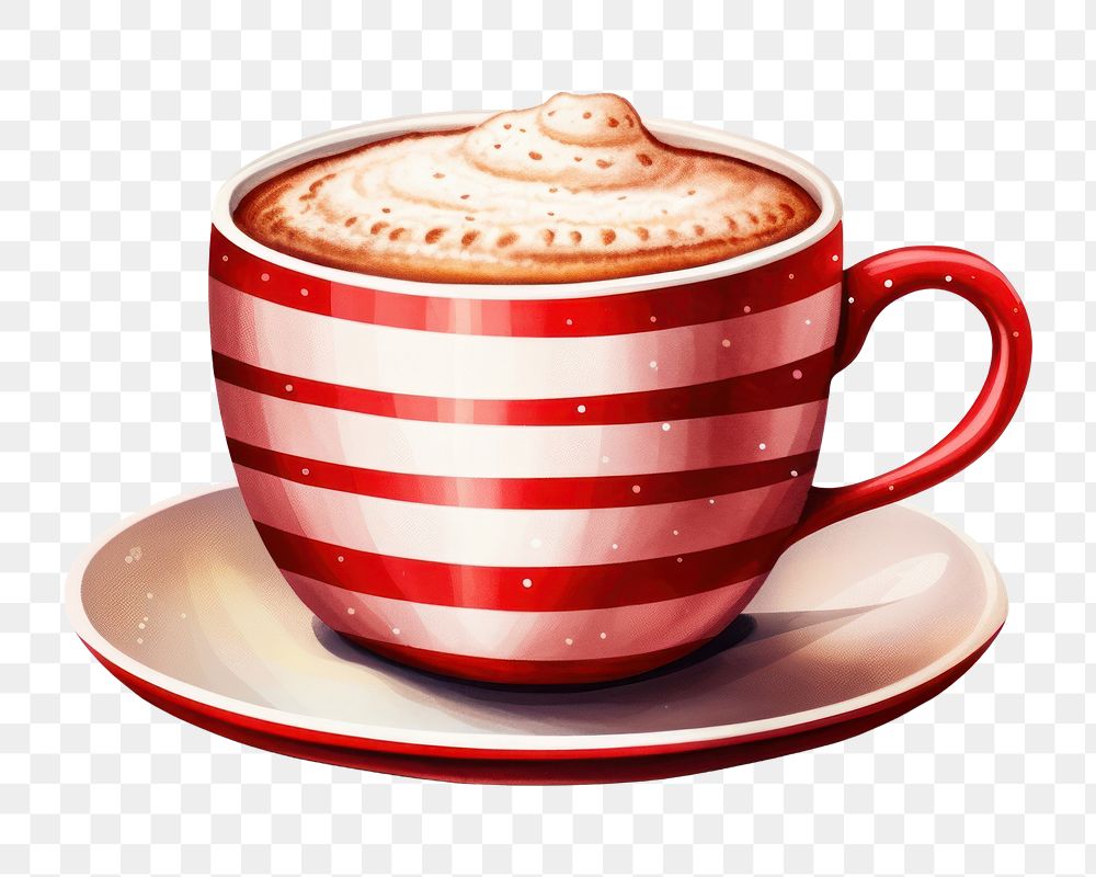 PNG Hot chocolate cup saucer coffee. AI generated Image by rawpixel.