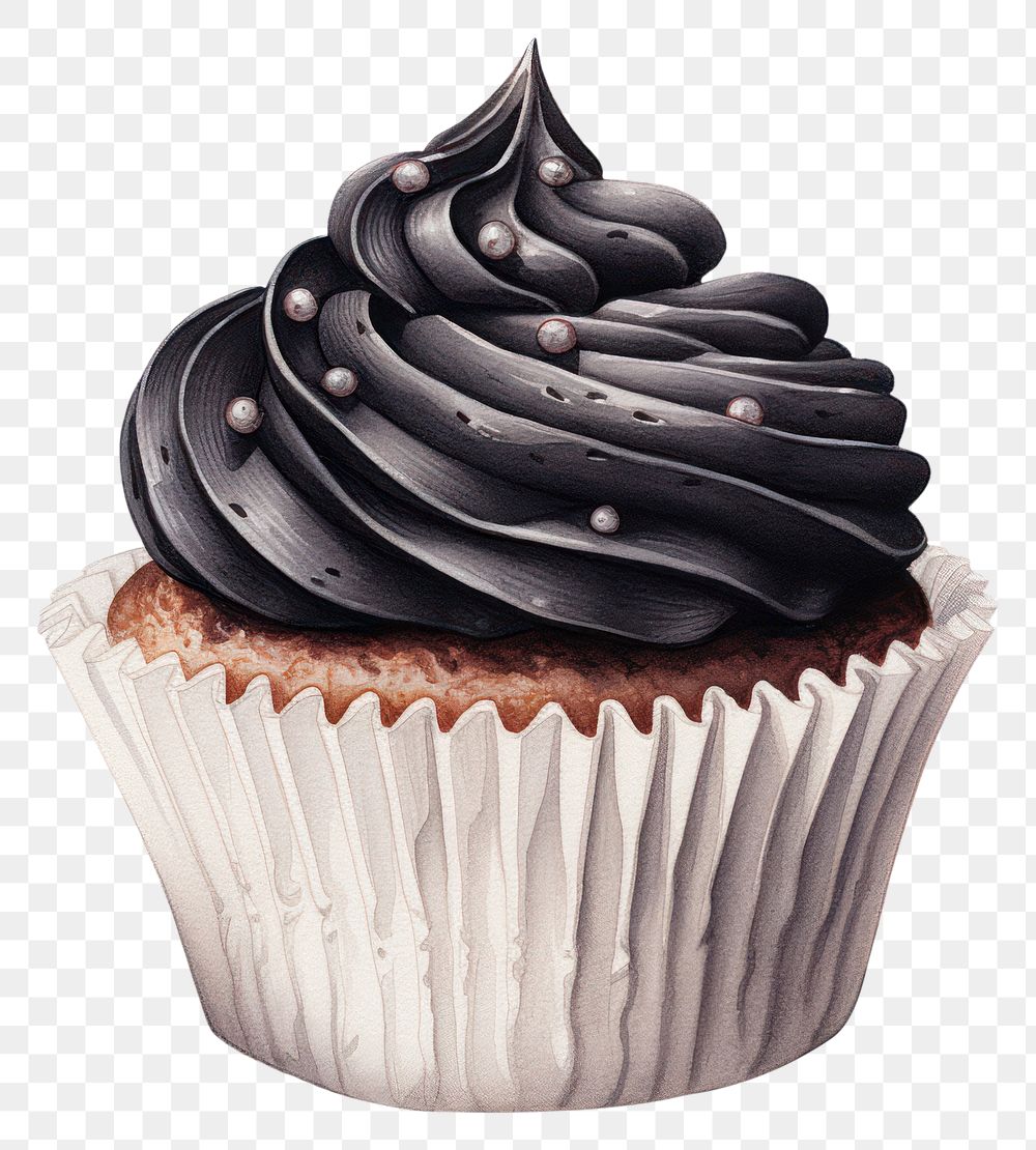 PNG Black mini cupcake dessert cream food. 