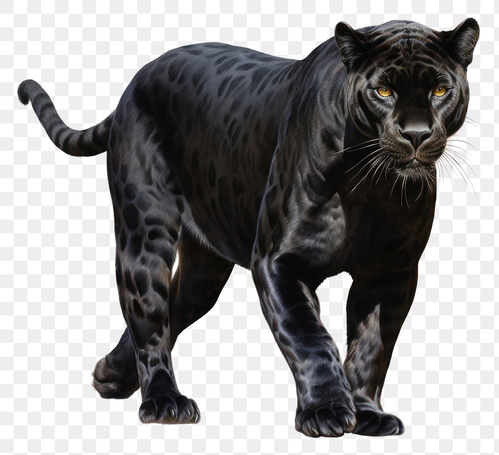 PNG Majestic black panter wildlife leopard animal