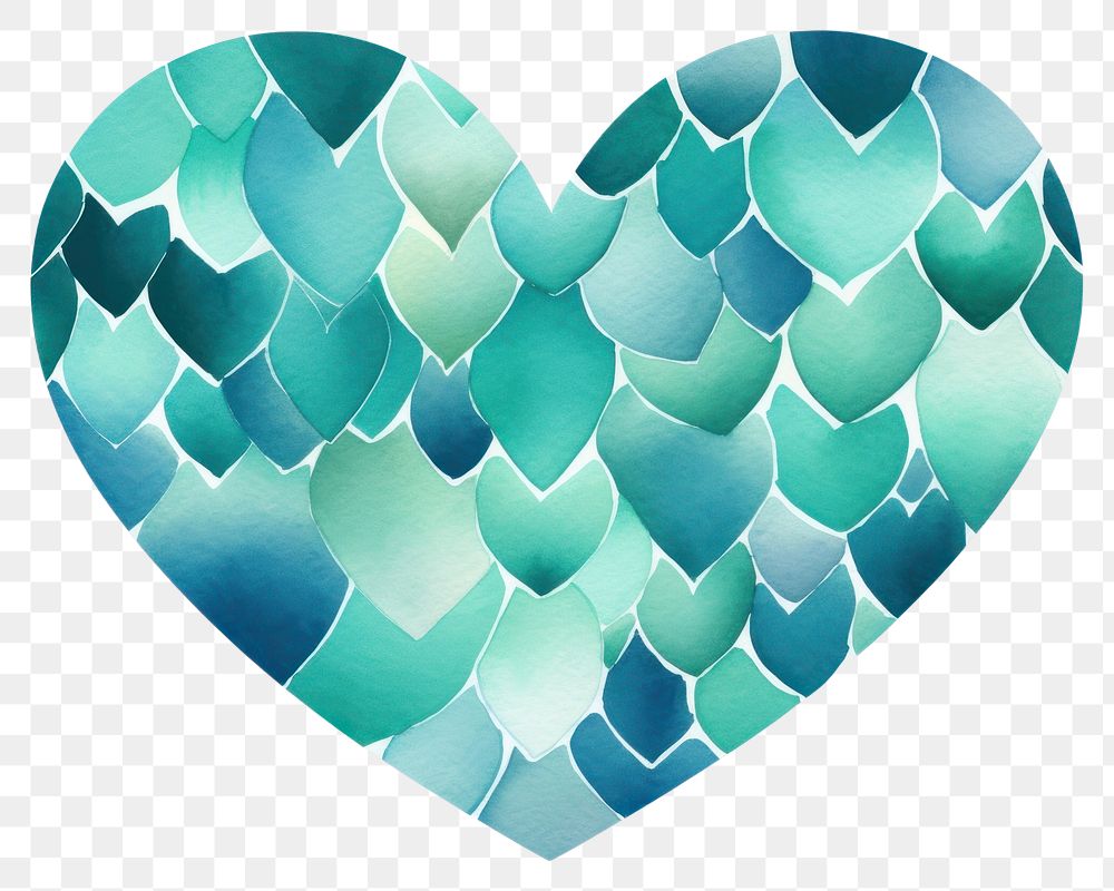 PNG Heart backgrounds turquoise green. 