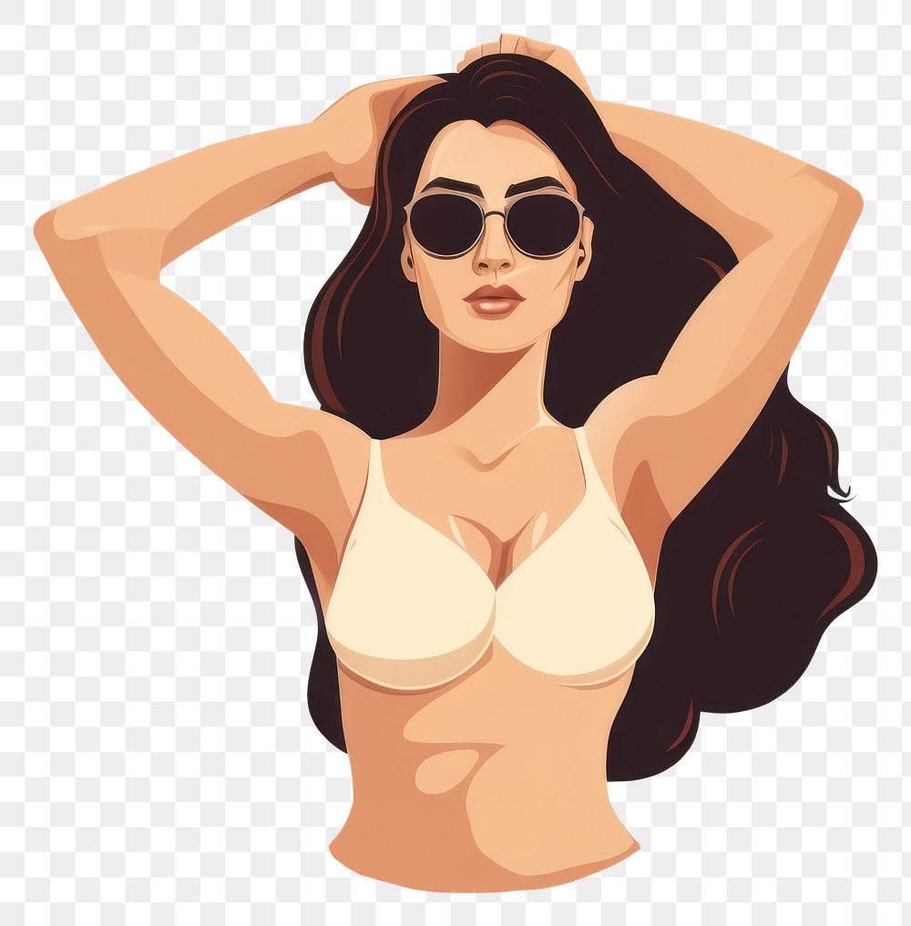 PNG Feminist sunglasses swimwear lingerie. AI generated Image by rawpixel.