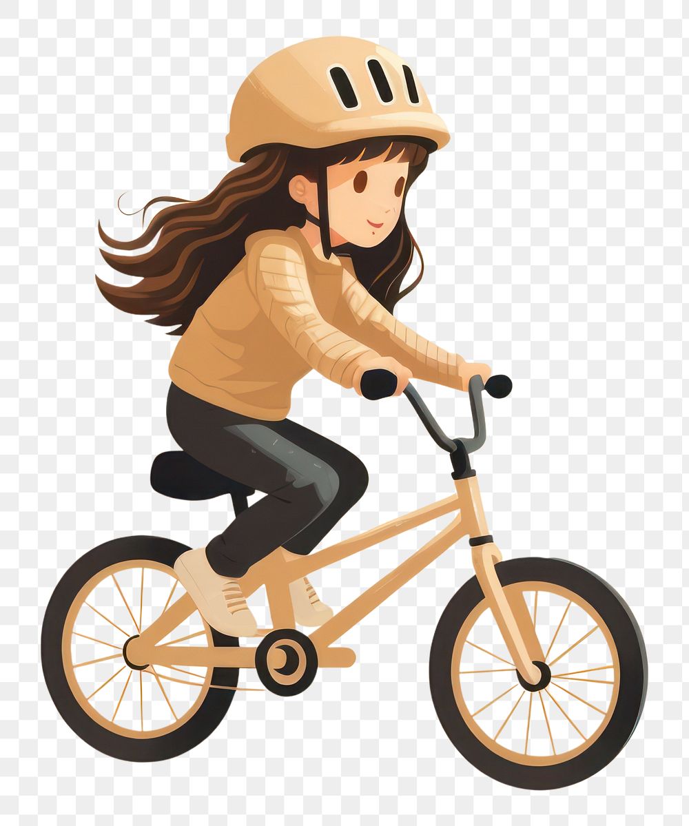 PNG Little girl biking bicycle vehicle cycling. AI generated Image by rawpixel.