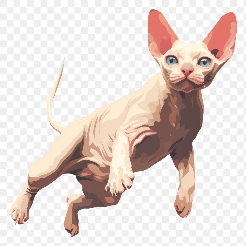 PNG Jumping sphynx act chihuahua animal mammal. AI generated Image by rawpixel.