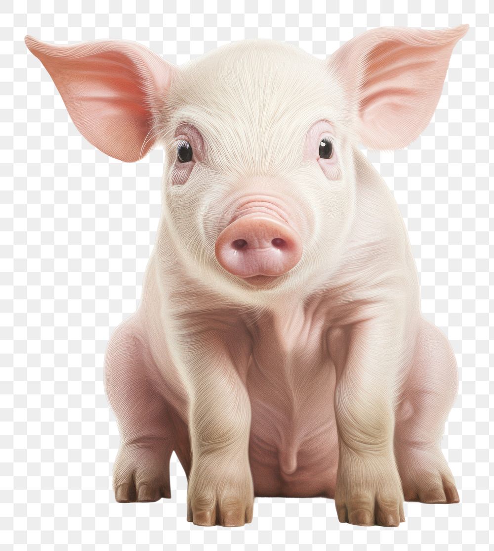 PNG Pig animal mammal white background. AI generated Image by rawpixel.