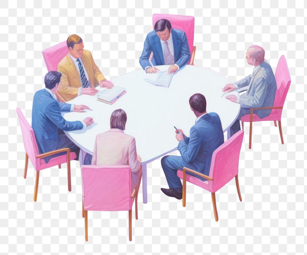 PNG Business meeting furniture table chair. AI generated Image by rawpixel.
