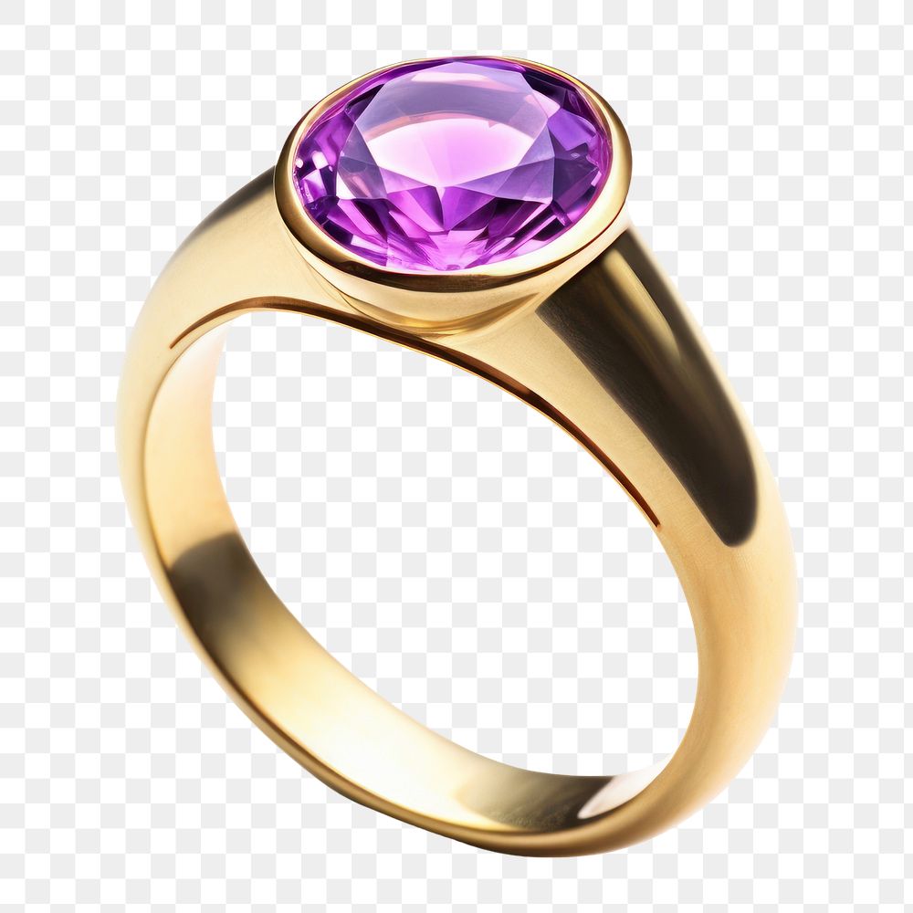 PNG Ring amethyst gemstone jewelry. AI generated Image by rawpixel.