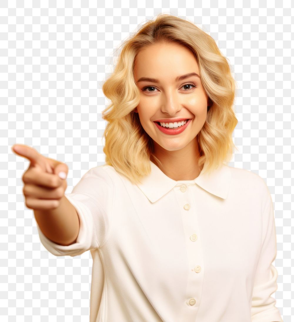 PNG Pointing smiling yellow smile. AI generated Image by rawpixel.