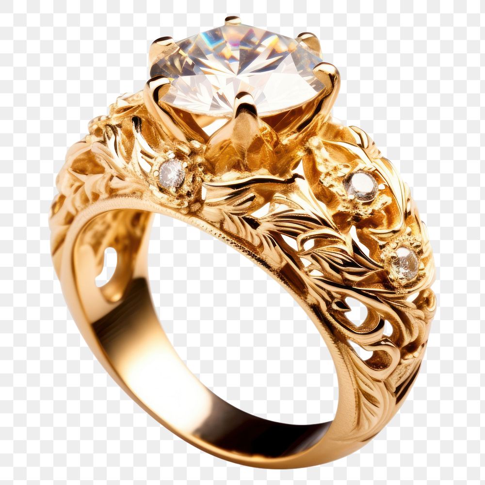 PNG Ring diamond gold gemstone. AI generated Image by rawpixel.